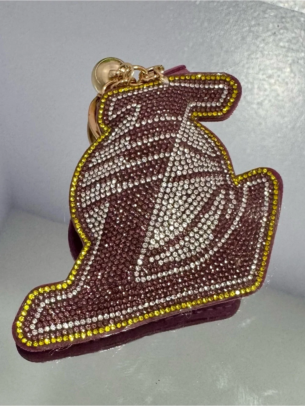 New Crystal-Embellished Lakers Keychain Bag Charm